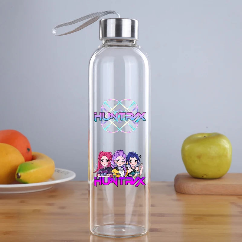 KPop Demon Hunters: Transparent Water Cup for Men Women Anime Cartoon Simple Cups Students Portable Fashion Water Bottle Gifts