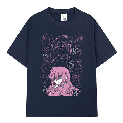 Bocchi The Rock: T-shirt Anime Gotoh Hitori Graphic T-shirts Men Women Summer Oversized Cotton T Shirts Streetwear