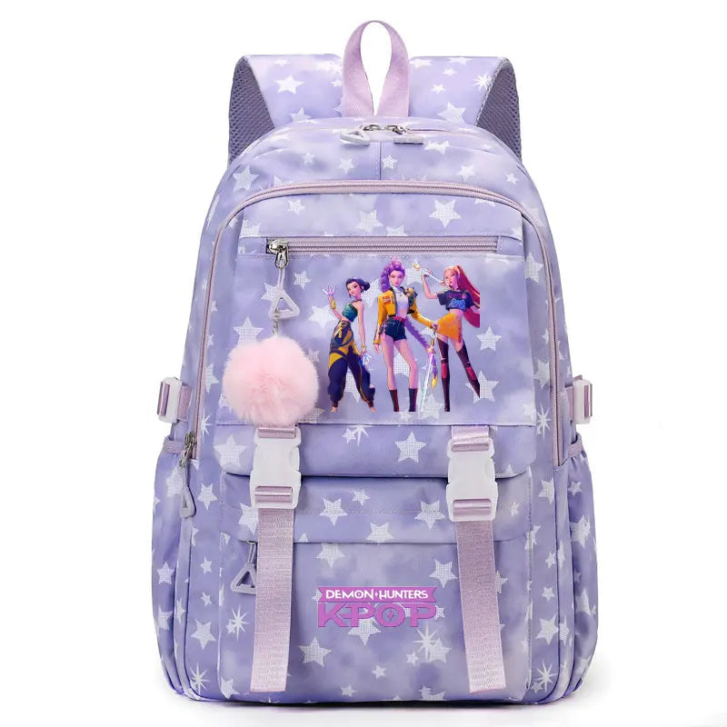 KPop Demon Hunters: Student Backpack Large Capacity Schoolbag Teenagers Student Backpack Women's Travel Laptop Bagpack