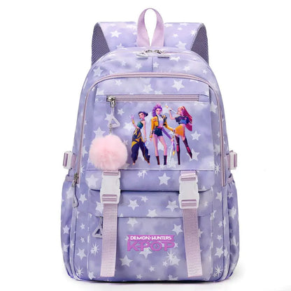 KPop Demon Hunters: Student Backpack Large Capacity Schoolbag Teenagers Student Backpack Women's Travel Laptop Bagpack