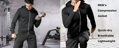 Baki: Print Fitness Running Jackets for Men Sports Athletic Hooded Coats Quick Dry Stretch Outwear Long Sleeve Zip Up Tops