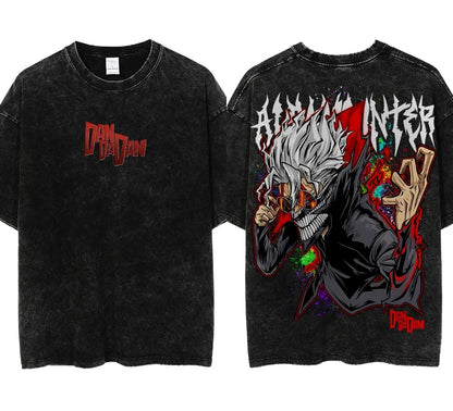 Dandadan: Manga Funny Graphic Print T-shirts Streetwear Hip Hop Harajuku Fashion Tees Retro Washed Cotton Washed Tops