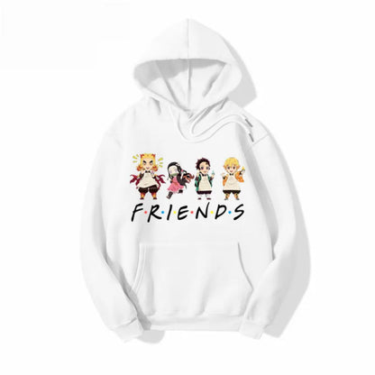 Demon Slayer: Friends Printed Hoodies Cotton Casual Pullover Unisex Sweatshirts Men