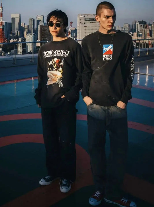 Cowboy Bebop: Long-sleeved Sweatshirt Vintage Saint Print Oversize High Quality Tops Clothing