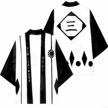 Bleach: Japanese Anime Bleach Anime Kurosaki Ichigo Kimono, Feather Woven Cloak, Taoist Robe, 3D Digital Printed Top