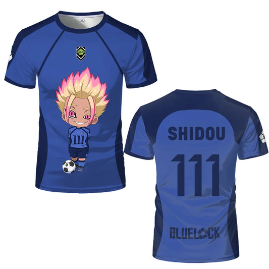 Blue Lock: (KIDS) Eleven Jersey Isagi Nagi Cute Pattern T-shirt Character Print Tops Kid's T Shirts