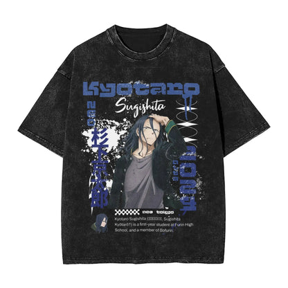Wind Breaker: Jo Togame Washed T Shirt Novelty Harajuku Oversize Tee T-Shirts 100% Cotton