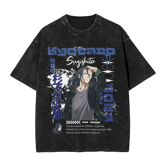 Wind Breaker: Jo Togame Washed T Shirt Novelty Harajuku Oversize Tee T-Shirts 100% Cotton
