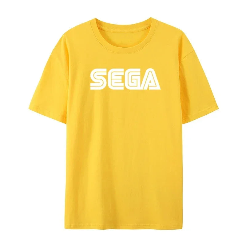 Sonic the Hedgehog: Sega Logo Men T Shirts Summer Casual Short Sleeve Fashion Streetwear Harajuku Tshirt Korea Style Game Fans Male Tees