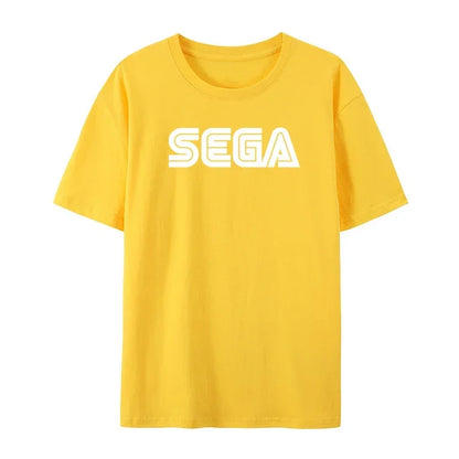 Sonic the Hedgehog: Sega Logo Men T Shirts Summer Casual Short Sleeve Fashion Streetwear Harajuku Tshirt Korea Style Game Fans Male Tees