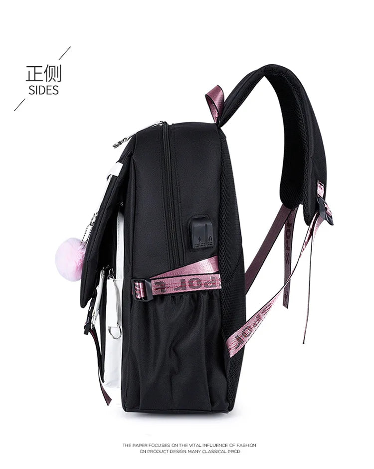 KPop Demon Hunters Fashion Backpack for Boys Girls Anime Cartoon Schoolbag Students Large Capacity Book Stationery Storage Bag