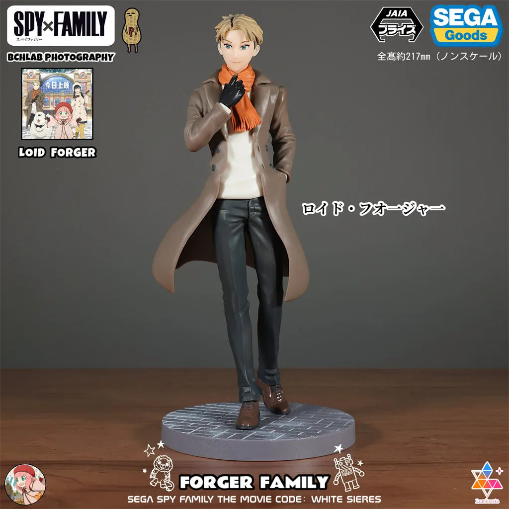 Spy x Family: Official SEGA Toy PM Series CODE White Movie Winter Outfit Statue Model Anya Yor Loid Forger Figure Anime Collectible