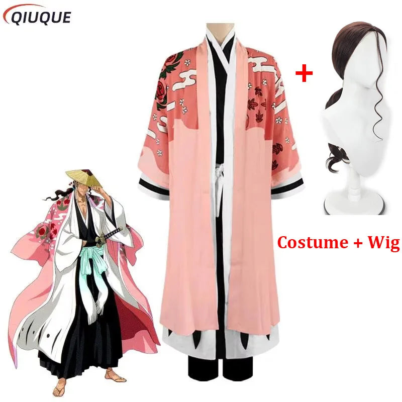 Bleach: Kyoraku Shunsui Cosplay- Thousand Year Blood War Arc Costume Wig Men Party Role Playing Uniform Clothes Outfit