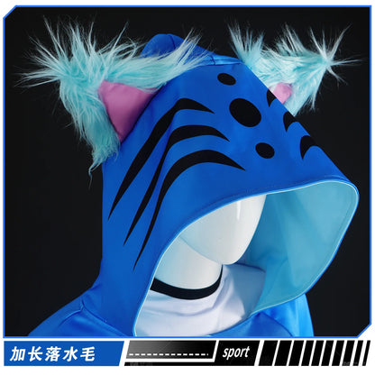 KPop Demon Hunters: Cosplay Costume Women Blue Tiger Hoodie Outfit Idol Style Anime Character Dress Stage Performance Party Event