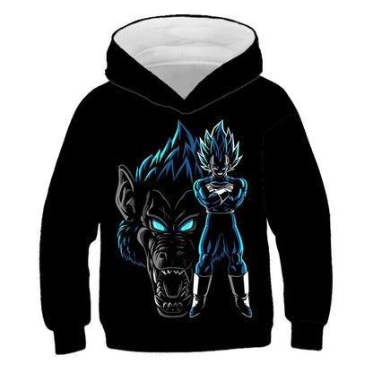 Dragon Ball Z: (KIDS) Hoodie Boys and Girls 3D Printing Sweatshirt Fashion Loose Long Sleeve Spring Autumn Goku Veget Pullover