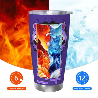 KPop Demon Hunters - Derpy  Insulated Tumbler with Lid Vacuum Thermal Mug Outdoor Travel Car Bottle Cup, 20oz