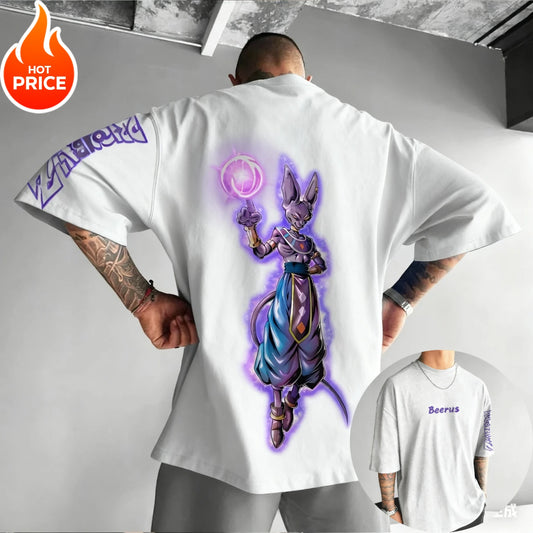 Dragon Ball: Harajuku Anime Beerus Super Saiyan Summer T-Shirt Men Vintage Oversized Women Streetwear Casual Short Sleeve Unisex
