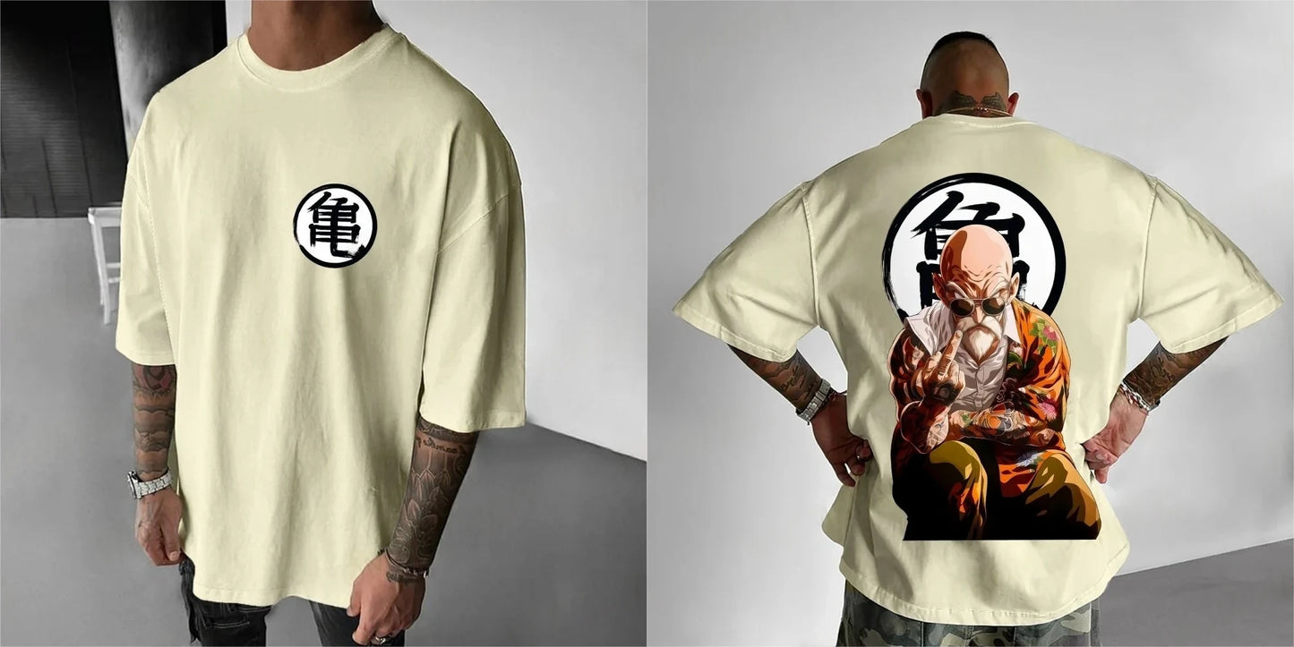 Dragon Ball: Summer Men's T-Shirt Anime Master Roshi Autumn Y2K Harajuku Boy Children's Parent-Child Trend Short Sleeve Winter