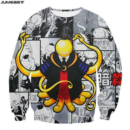 Assassination Classroom: Super Detailed - Jumeast Y2k  Long Sleeve T Shirt Sport Pullover