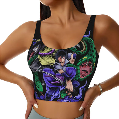 Naruto :Sasuke Uchiha Orochimaru  Sports Bra Women's Anime  Gym Workout Yoga Crop Top