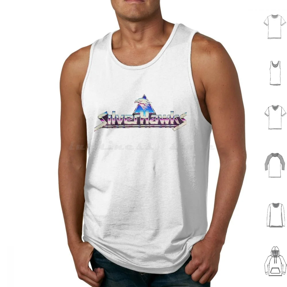Silverhawks: Logo Tank Tops Print Cotton Thundercats 80s Retro He Man Cartoon Thundercat Vintage Cartoons Silverhawks