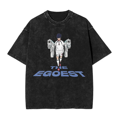 Blue Lock: ISAGI YOICHI T Shirt Printed Cotton Washed  Retro T-Shirts