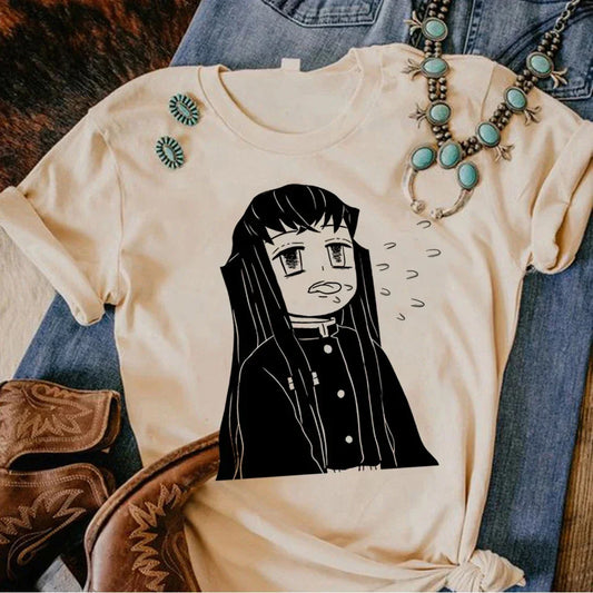 Demon Slayer: Muichiro Tokito t shirt manga summer anime tshirt girl comic anime clothing