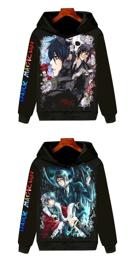 Black Butler: Long Sleeve Hoodie 3D Clothing Unisex Warmth Youth Fashion Sports Cartoon Anime Design Not Deformable