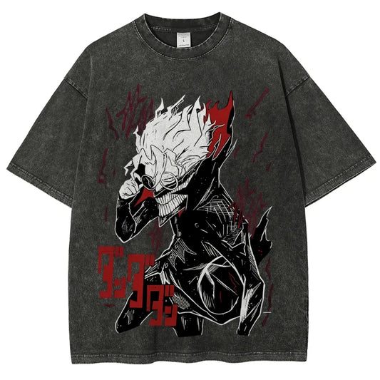 Dandadan: Manga Funny Graphic Print T-shirts Streetwear Hip Hop Harajuku Fashion Tees Retro Washed Cotton Washed Tops