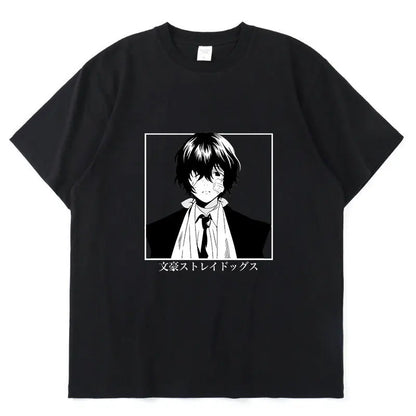 Bungo Stray Dogs: Dazai Osamu  Harajuku T-shirt Round Neck Short Sleeve Casual Streetwear