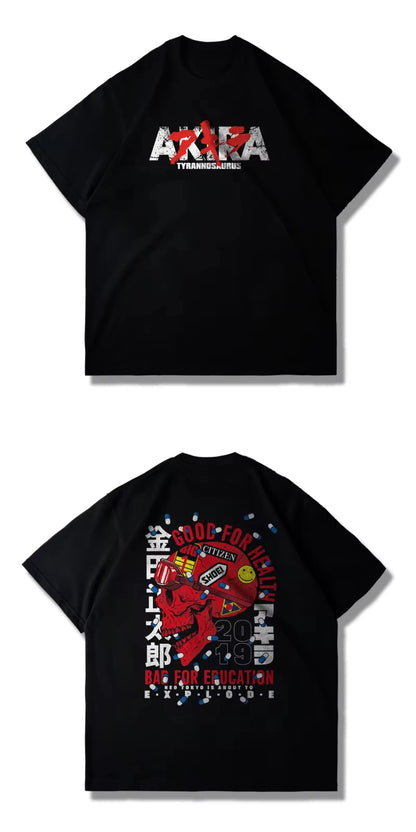 Akira: Short Sleeve T-shirt Fashion Brand Men's and Women's Motorcycle Summer Cotton T-shirt