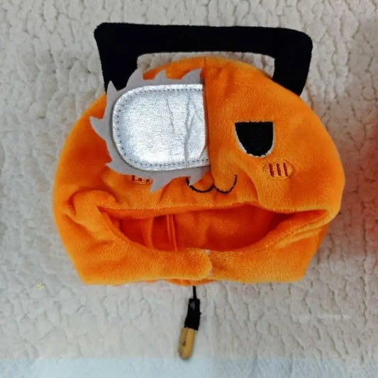 Chainsaw Man: Head Cover Pochita 10cm Cotton Doll Stuffed Hood Toy Compatible with 17cm Figures Ideal Birthday Gift
