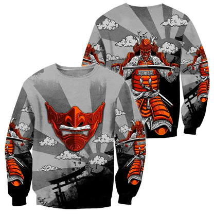 I.L.F.A.: Japanese Mythology Mask Printed Sweatshirt Men's Clothes Harajuku Street Pullover Top 3D Printed Mysterious Culture Sweatshirts