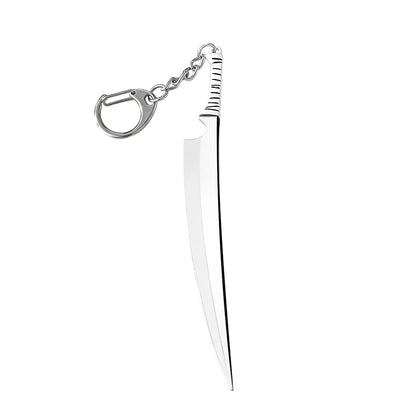 BLEACH: Thousand-Year Blood War Keychain Kurosaki Ichigo Zangetsu Double Blade Weapon Pendant Key Chain for Men Car Keyring Gift