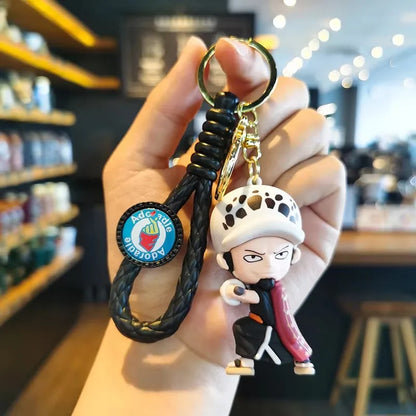 One Piece:MINISO  keychain pendant cartoon Luffy Dragon anime doll creative car keychain bag pendant accessories children's gift