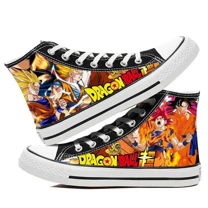 Dragon Ball: High Top Canvas Shoes Goku Vegeta Gohan Animation Peripherals Kaioshin Flat Shoes Student All-Match Sneakers Gifts