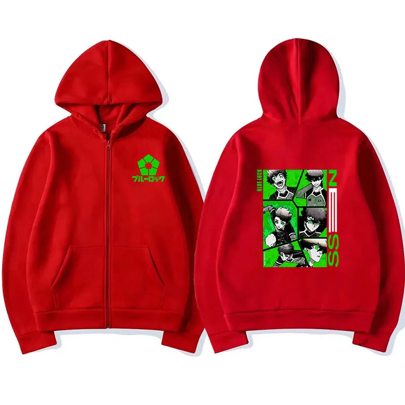Blue Lock: Kunigami Rensuke Men Zipper Hoodie Spring Autumn Women Sweatshirt 2025 New Cartoon Anime Couple Jackets Coat