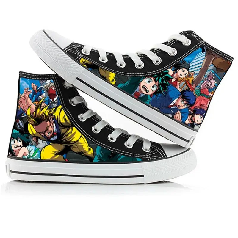 My Hero Academia: high-top canvas shoes anime Izuku Midoriya student capplet shoes breathable and comfortable holiday gift