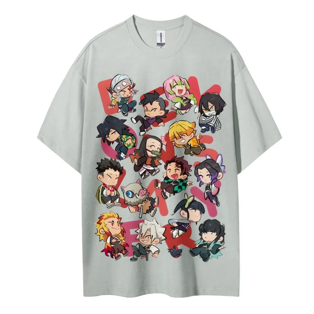 Demon Slayer Japanese Hot-blooded Anime Classic Characters Sports Casual Short-sleeved Comfortable Half-sleeved Popular Top