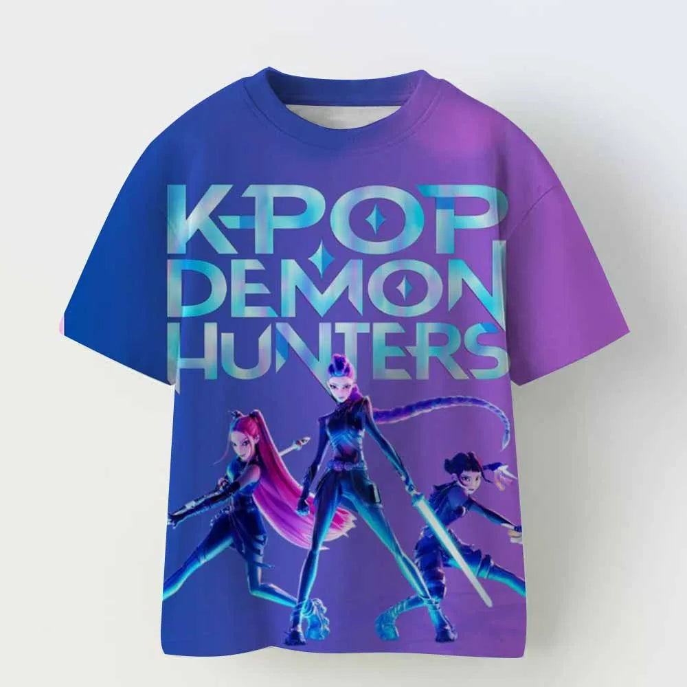 K Pop Demon Hunters: Children's T-shirts, fashionable T-shirts with movie themes, Short-Sleeved Fun T-shirt as a Gift"