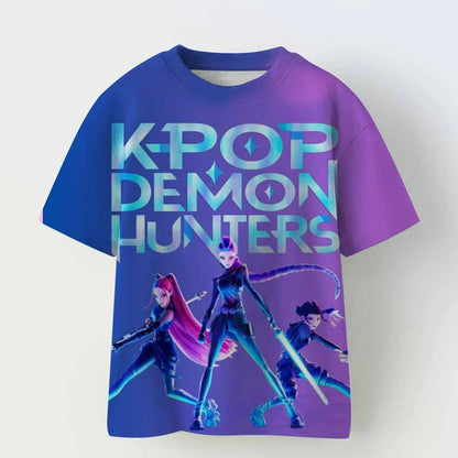 K Pop Demon Hunters: Children's T-shirts, fashionable T-shirts with movie themes, Short-Sleeved Fun T-shirt as a Gift"