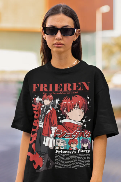 Frieren: Beyond Journey's End -- T-Shirt Fern Stark Girl Anime Gifts Shirt All Size