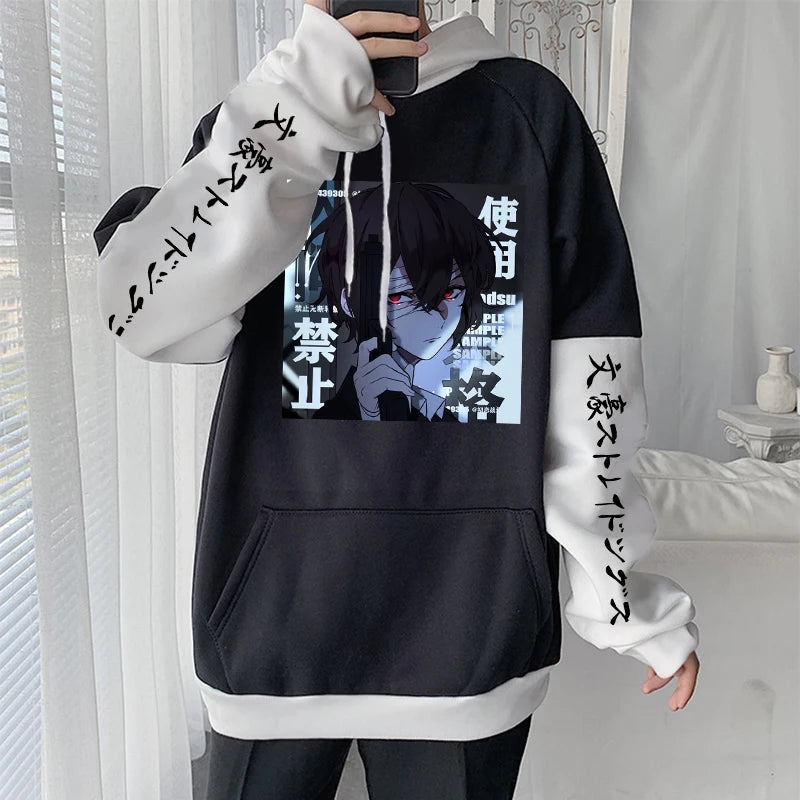 Bungo Stray Dogs: Hoodies Harajuku Aesthetic Bungou Stray Dogs Osamu Dazai Plus Size Sweatshirt