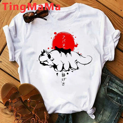 Avatar The Last Airbender: T Shirt Women Kawaii Anime Appa Tshirt Funny Cartoon Avatar Graphic Tees Fashion Unisex T-shirt