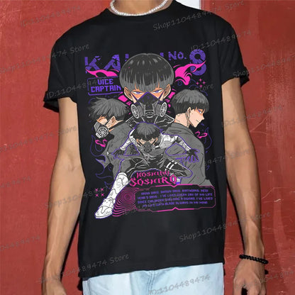 Kaiju No 8: Graphic T Shirt Casual Fashion Short Sleeve Cotton Shirt Soshiro Hoshina Funny Men Women Manga Tshirt