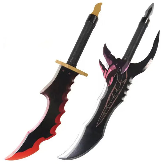 Solo Leveling: Cheng Xiaoyu Knight Killer Fangs Toy Sword Cosplay -52cm/58cm - Katana Wooden Safety Cos Performance Props Gift