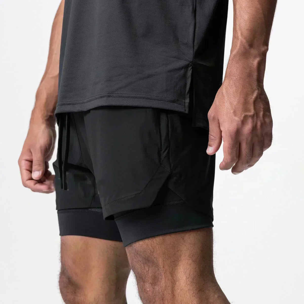 Dragon Ball Goku Anime Gym Shorts Men Double-layer 2-in-1 Sports Pants New Summer Japanese Cartoon Print Beach Pants Streetwear
