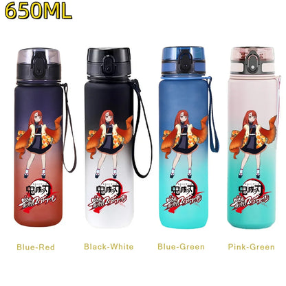 Demon Slayer: 650ML Kamado Tanjirou Water Bottle Kamado Nezuko Kochou Shinobu Fitness Drink Bottle Kettle Travel Office Jugs