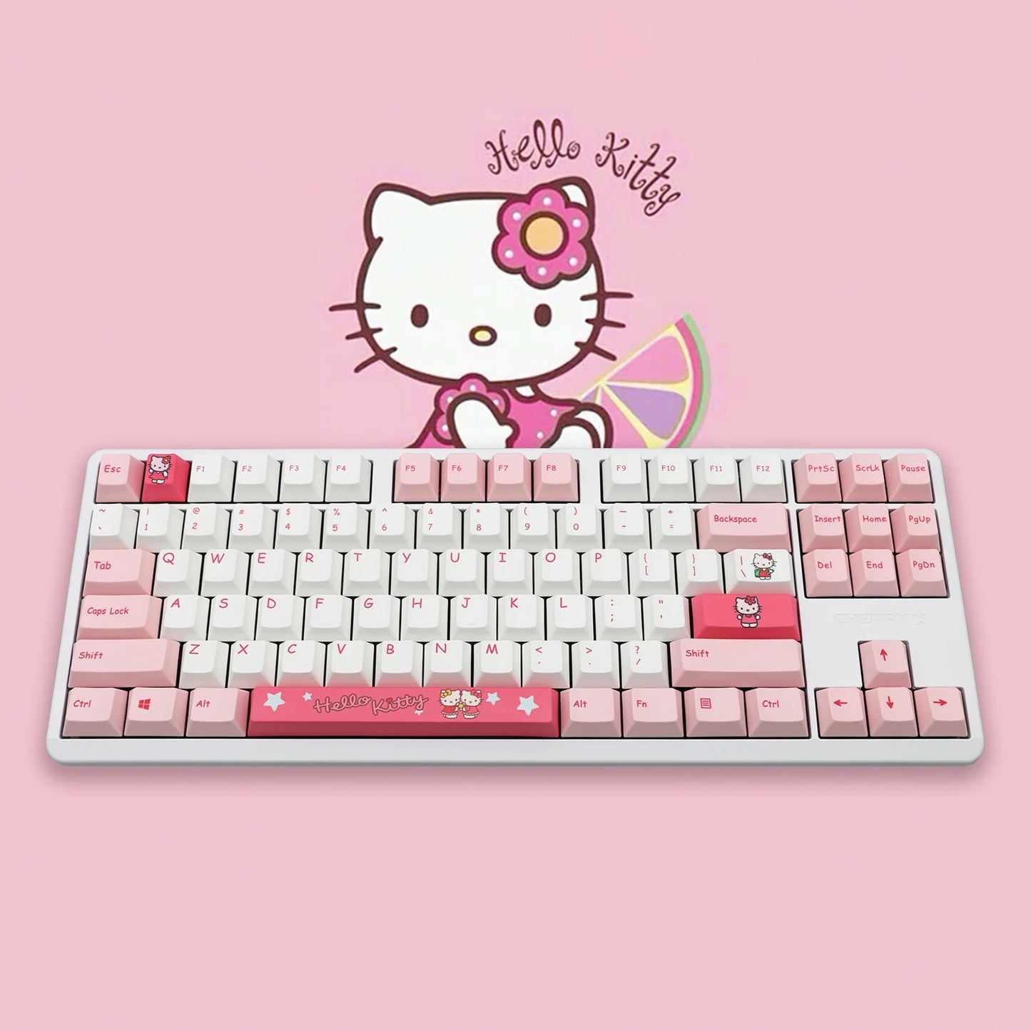 Hello Kitty:87/108 Keys  Mechanical Keyboard Anime Rgb Kawaii Customized For Home Office Laptop Computer For Pc Gamer