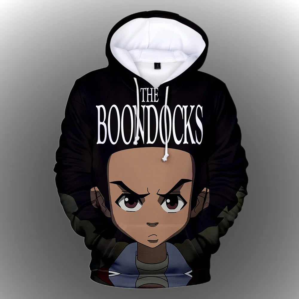 The Boondocks: Hoodies 3D Fashion Long Sleeve Sweatshirt Men's Hoodie Adult Casual Harajuku Streetwear Unisex Oversized Clothes